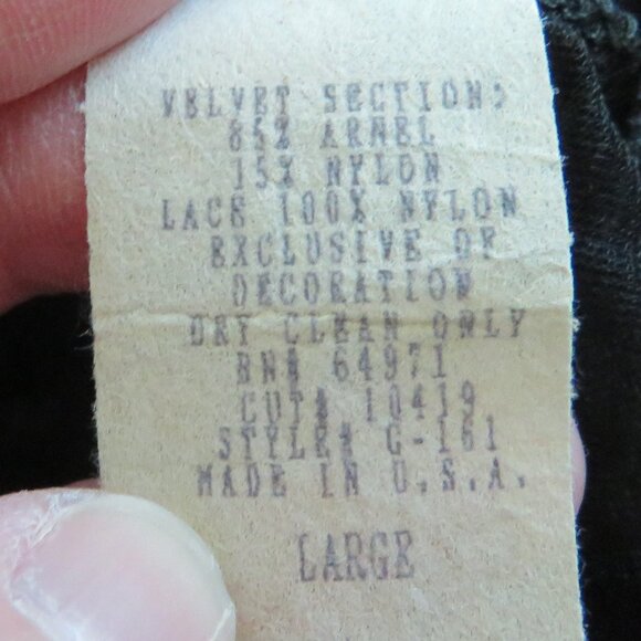 VINTAGE EMIL BOLE Lace Ruffle Black Mesh Velvet Metallic Bodysuit Teddy Goth - Picture 14 of 14